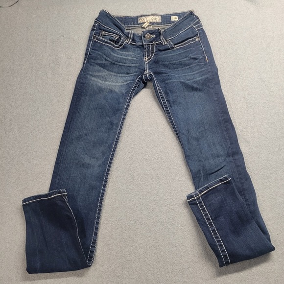 BKE Buckle Stella Straight Jeans Women's 25 Dark Denim Stretch Low Rise Skinny - Picture 1 of 12